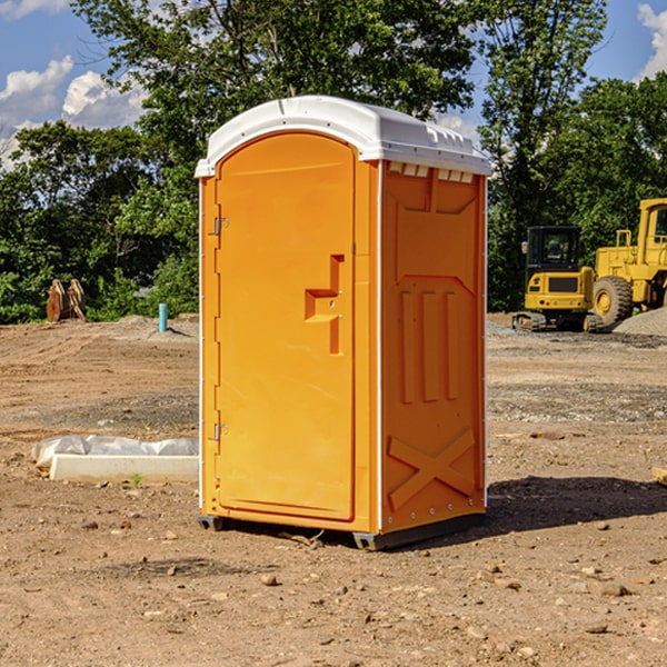 how often are the portable restrooms cleaned and serviced during a rental period in Henriette